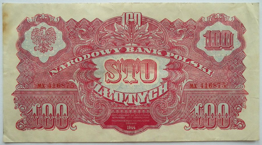 100 zł 1944 ser. MX